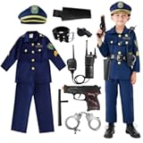 Udekit Police Cosutme for Kids&comma; Police Officer Costume Uniform Set with Accessories for Kids