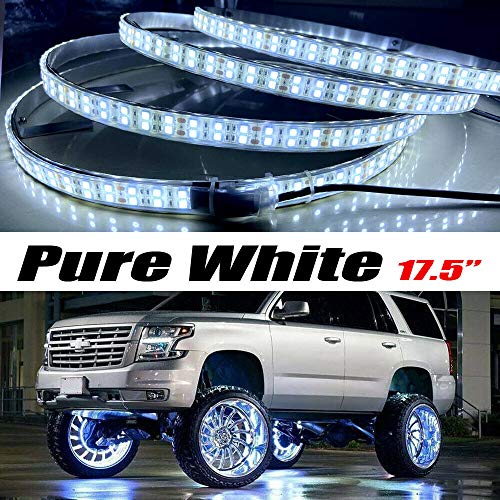 Car & Truck LED Light Bulbs 17.5" 4x Double Row RGB Chasing Multi Color