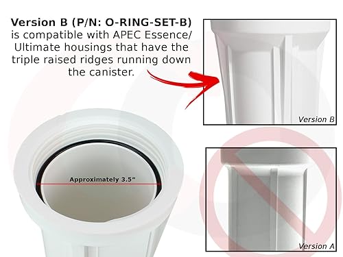 Miniatura 2 de Captain O-Ring Juntas tóricas de repuesto de 3.5 pulgadas para APEC Essence, carcasa de filtro de agua RO de ósmosis inversa definitiva (paquete de