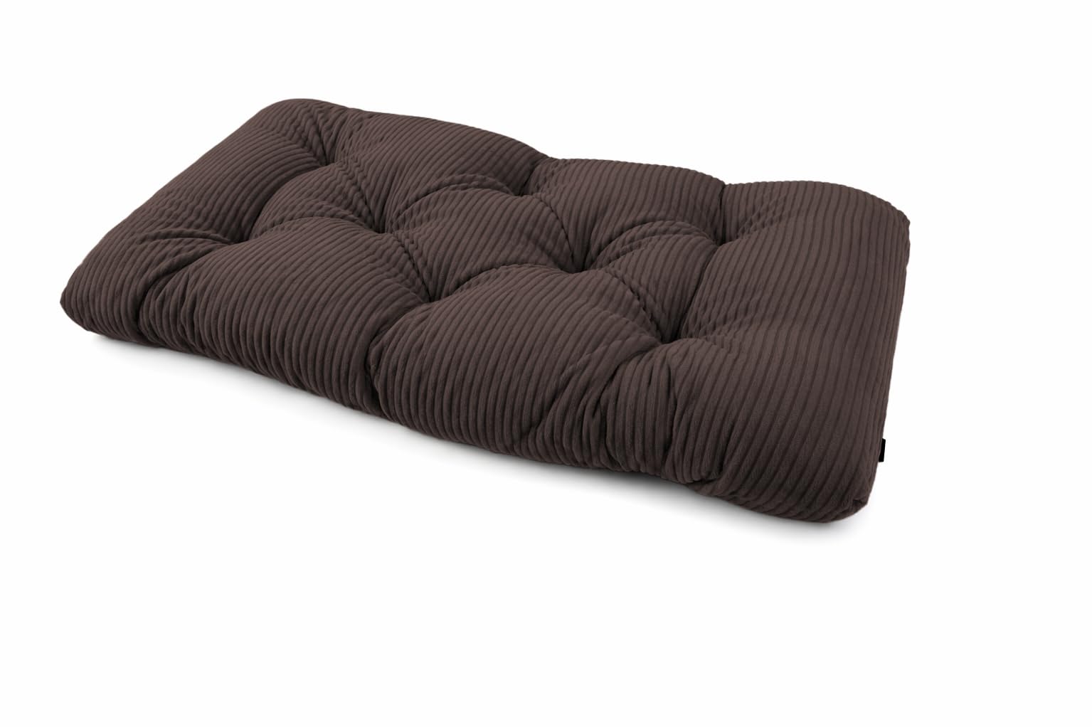 POKAR Pallet Seat Cushion 120x60x12 cm in Corduroy | Tufted Seat Pad for Euro Pallet Furniture and Garden Sofa | Ideal for Patio | Outdoor and Indoor Use | Oeko-Tex Certified | Made in EU | Brown