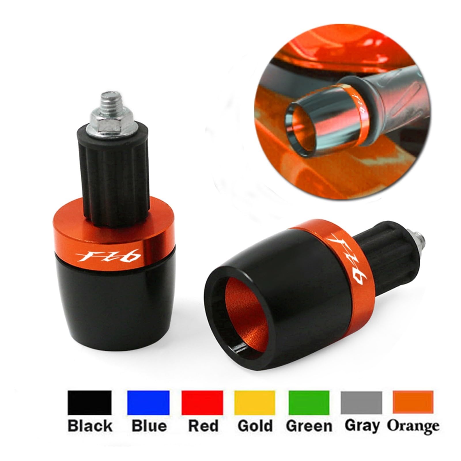 Moto Manubrio Estremità Spina Moto 7 8"22mm Manopole Manubrio Estremità Universale Manubrio Contrappeso Tappi Terminali Slider Per YAM&AHA FZ6 FAZ&ER FZ6R FZ 6