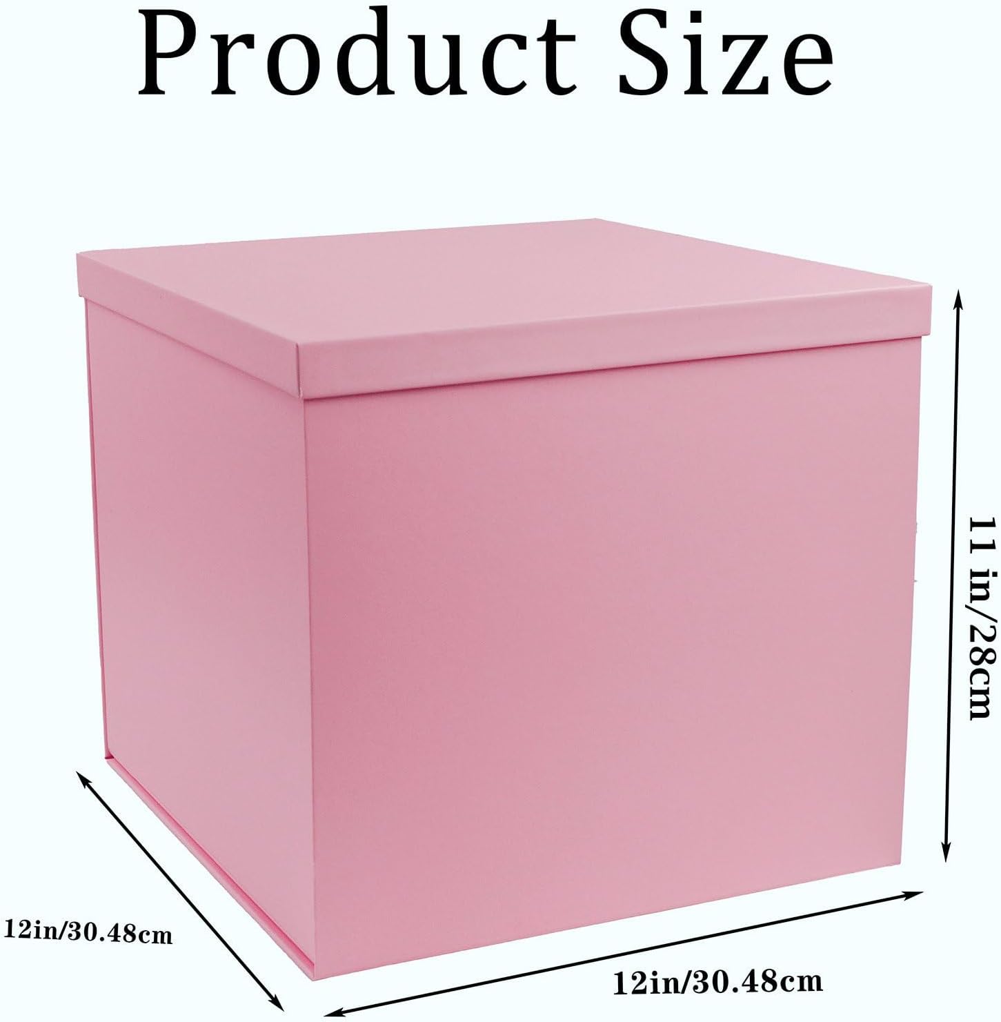 UoeRing 1 Pcs Large Gift Box Matte Pink 12x12x11 Inch with Lid image 3
