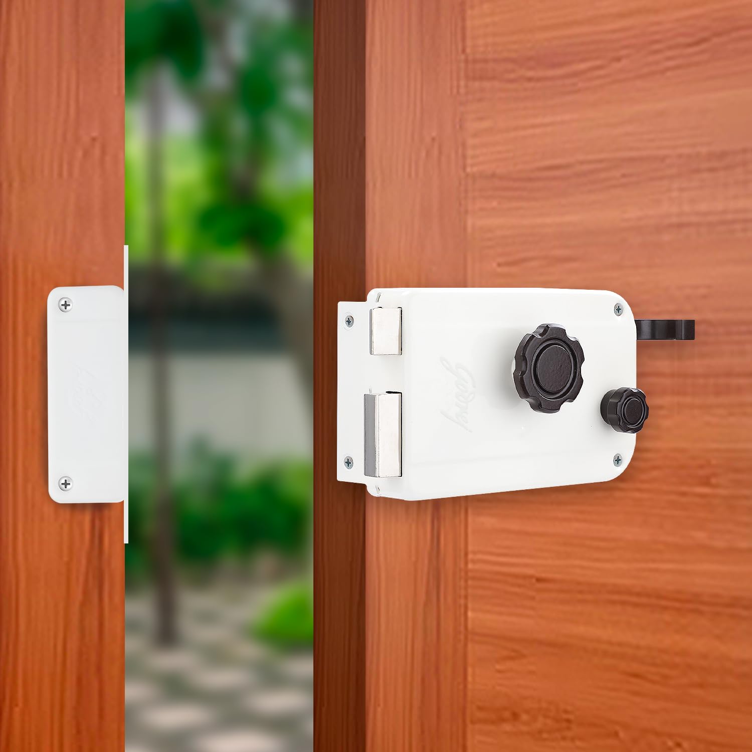 Godrej Rim Lock l 1CK Latchbolt l for Outside Opening Main & Safety Door I Left/Right-Handed Doors l 3 Keys l 5-Year Warranty l Beige Brown