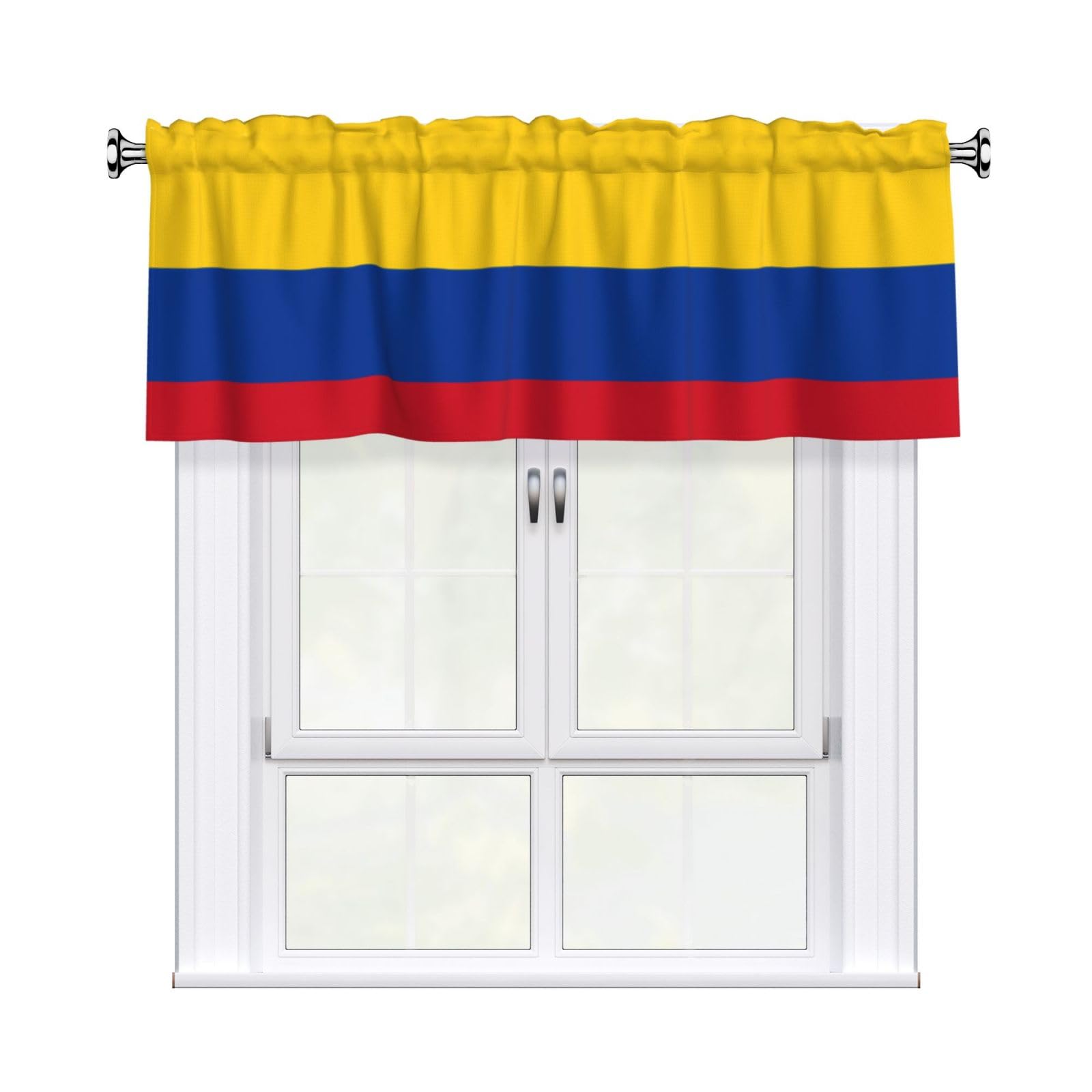 YYHHAOFA Flag of Colombia Prints Durable Kitchen Window Layer – 54x18 Inch 100% Polyester Valance with Precision Construction