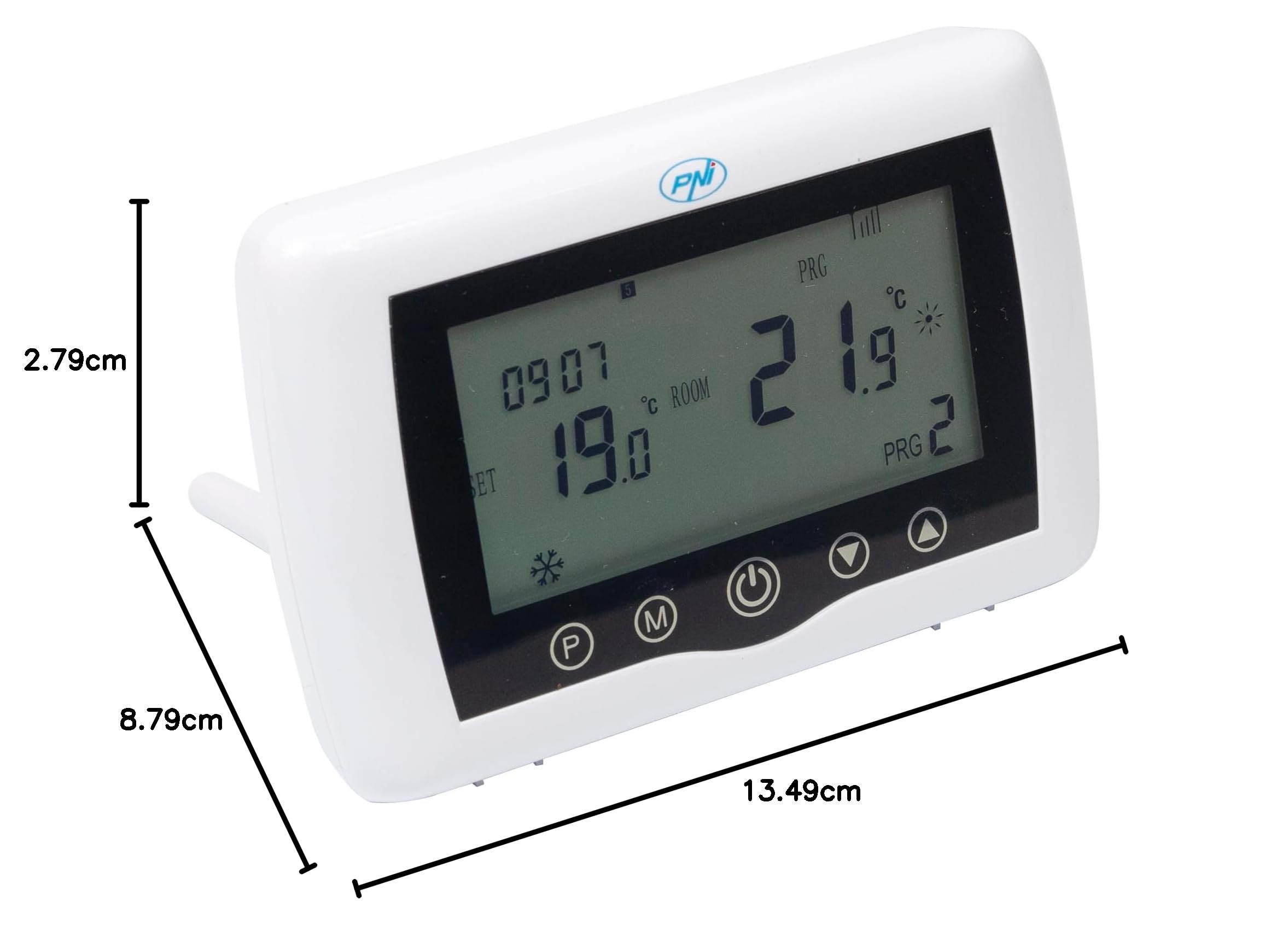 Inteligentny termostat PNI CT36 PRO bezprzewodowy, z WiFi, sterowanie za pośrednictwem aplikacji internetowej TuyaSmart, do elektrowni cieplnych, ogrzewania i chłodzenia w trybie zimowym i letnim
