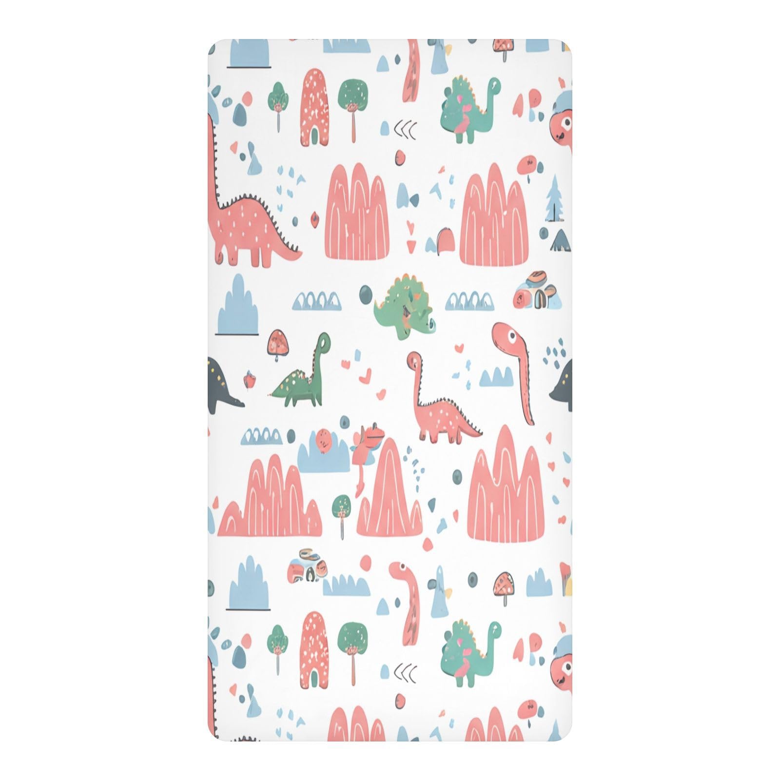 JiangGgen Dinosaur Baby Crib Sheet Soft Breathable Playard Sheet-S