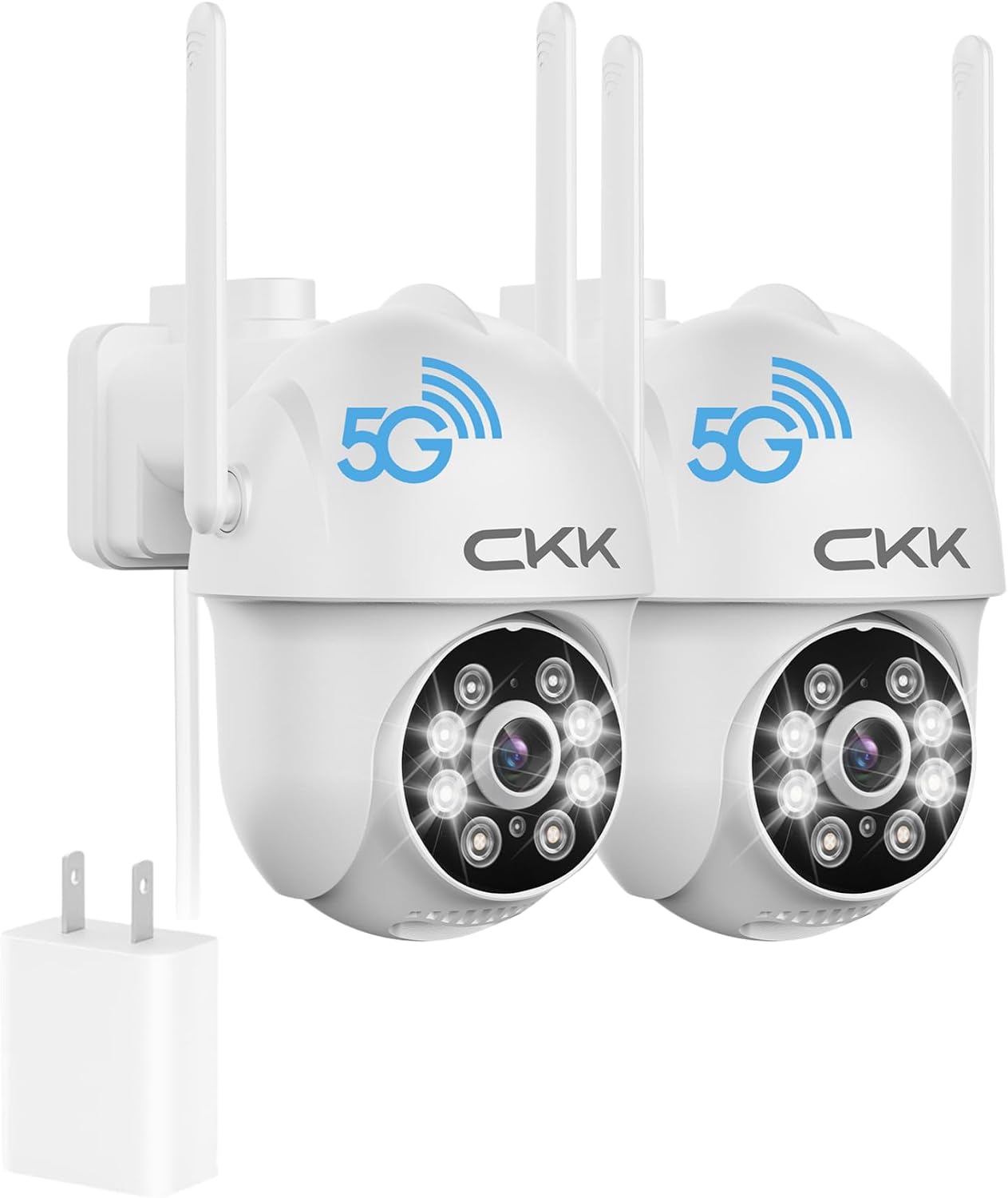 CKK 2K Security Camera Outdoor Corded Power, WiFi Wireless Security Cameras