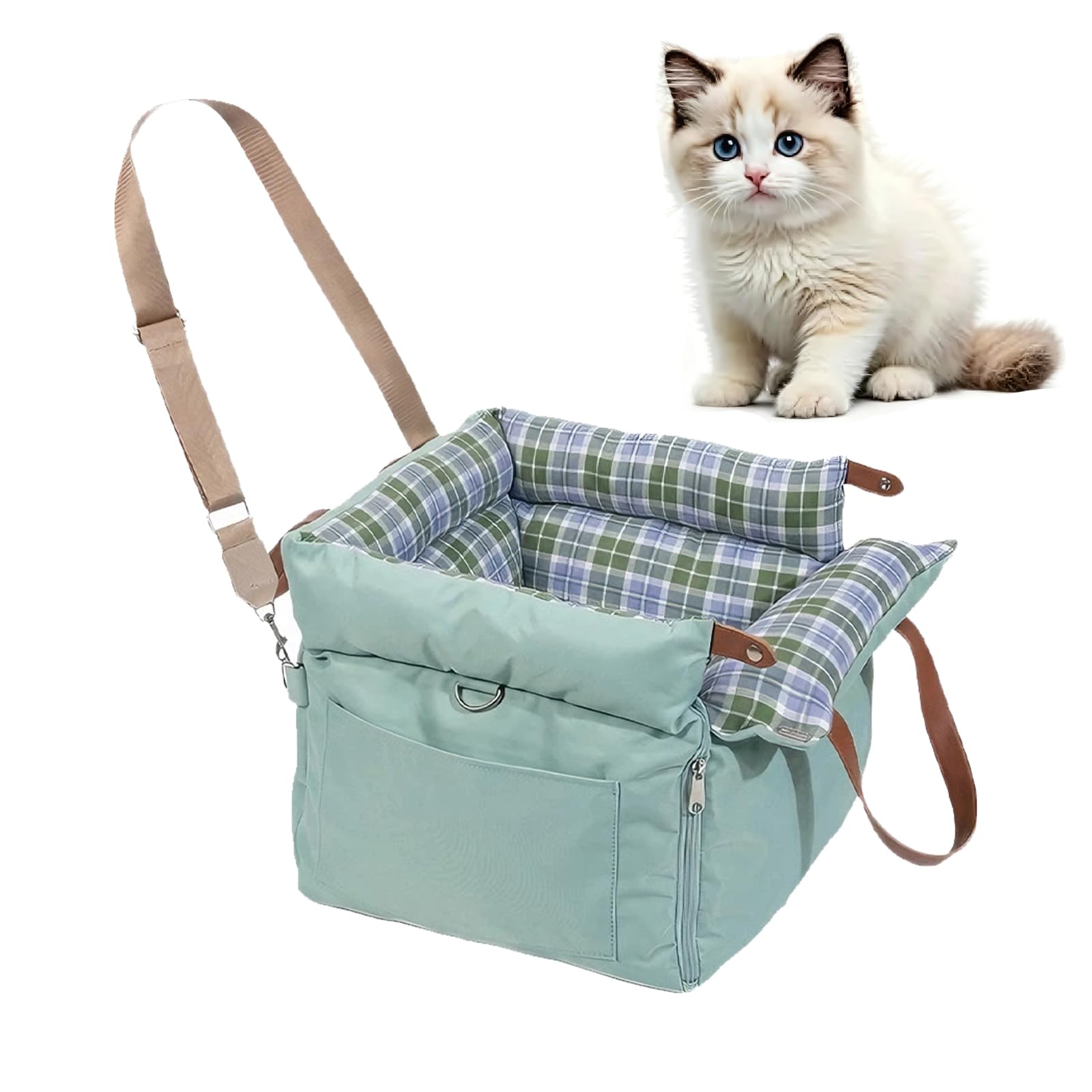 Seggiolino Auto rialzato per Cani con Tasche Laterali portaoggetti