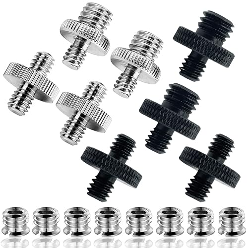 CKANDAY Convertidor de adaptador de tornillo de cámara de 16 piezas para cabeza de bola monopie de trĂpode, macho de 14 pulgadas a macho de 14 CKANDAY Convertidor de adaptador de tornillo de cámara de 16 piezas para cabeza de bola monopie de trĂpode, macho de 14 pulgadas a macho de 14