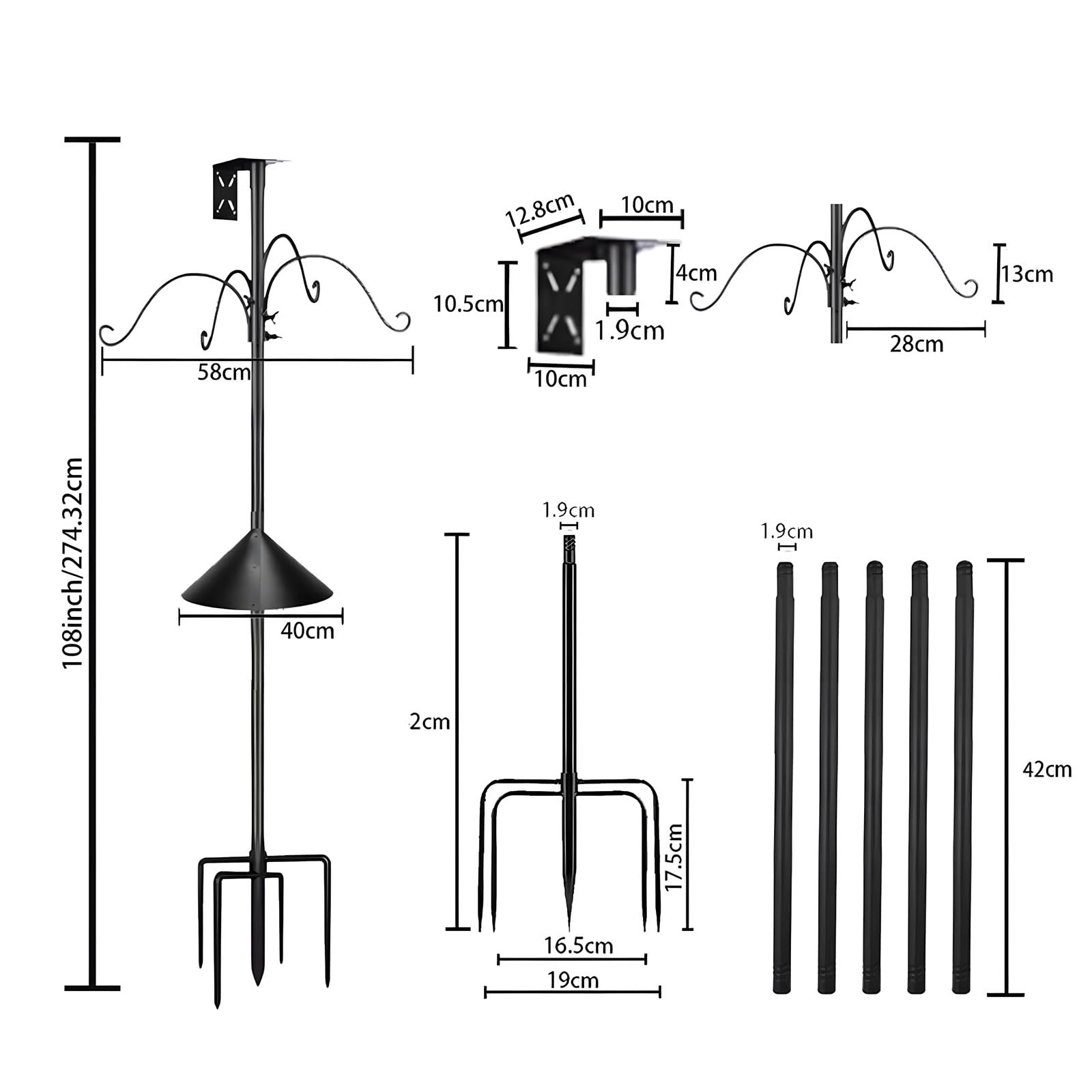 Elegante comedero de hábitat para pájaros al aire libre con accesorios reforzados y fácil montaje sin necesidad de herramientas, comedero con gancho