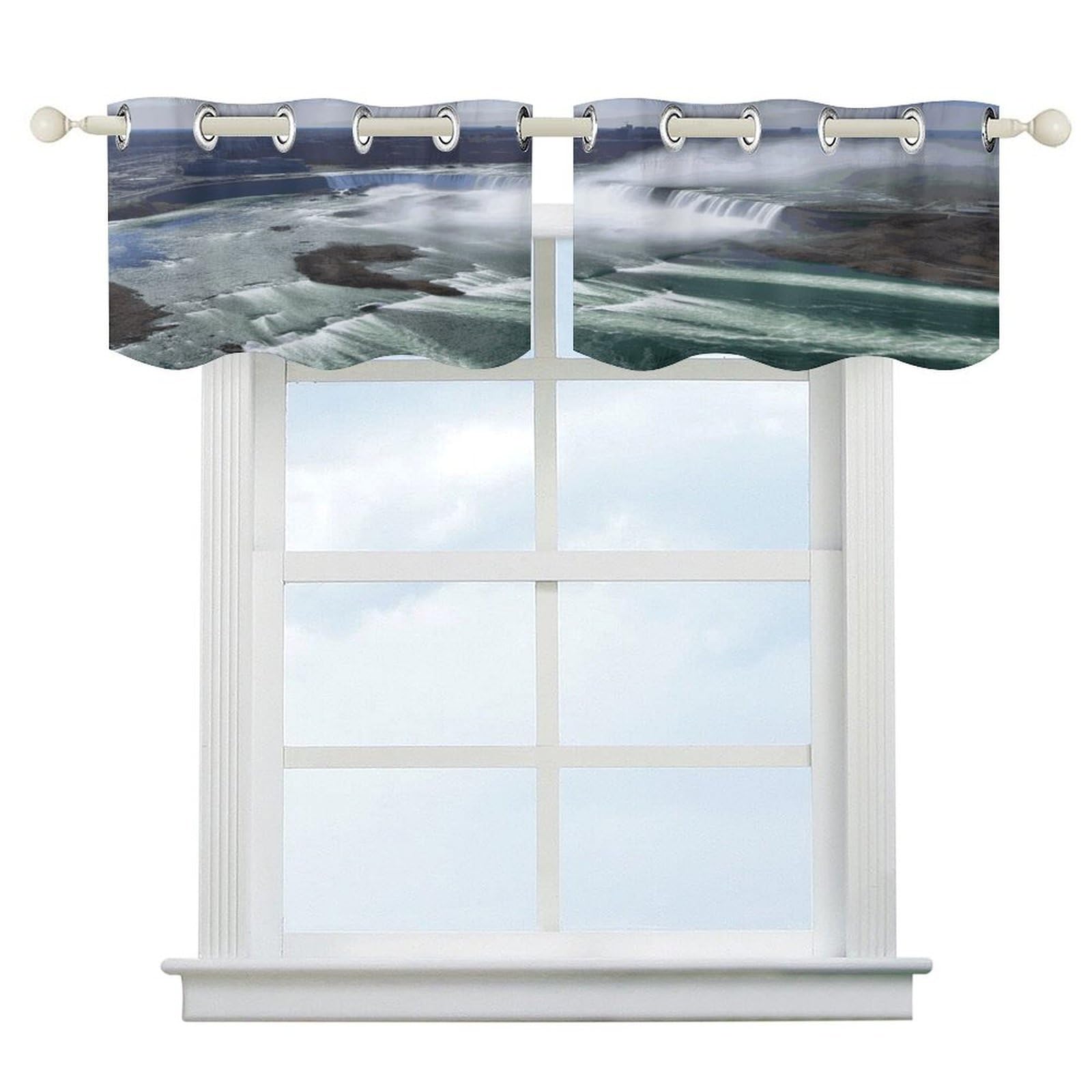 Fekiloot Style Niagara Falls Short Curtains Valance Curtain