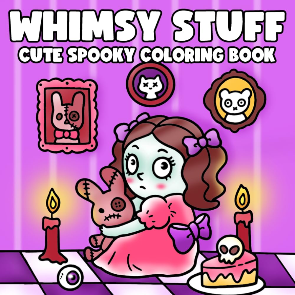 Whimsy Stuff: Bold and Easy Spooky Coloring Pages with Cute Goth Creatures, Simple Designs, and Relaxing Fun for Adults, Teens, and Seniors