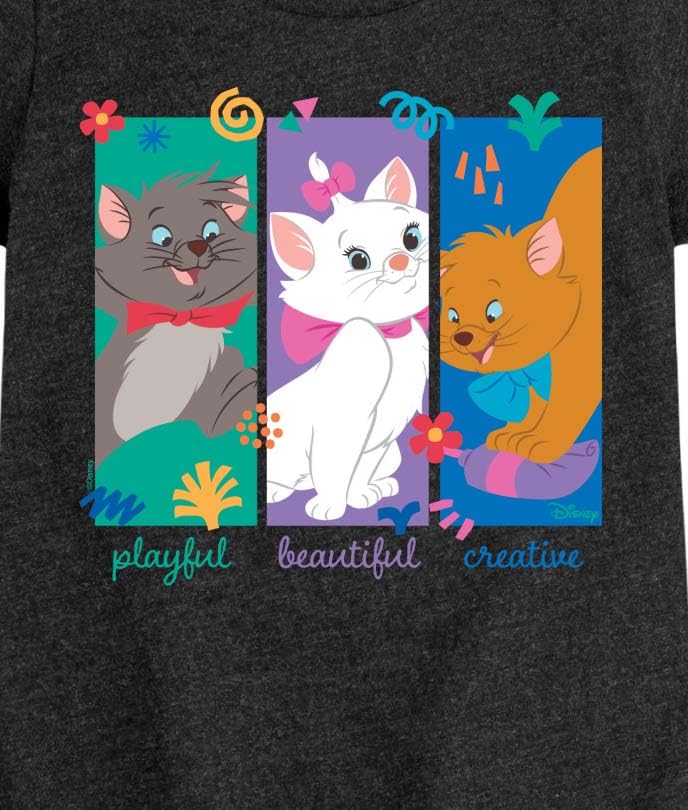 Disney - The Aristocats - Aristocats Kittens - Girls Fitted Short Sleeve Graphic T-Shirt3