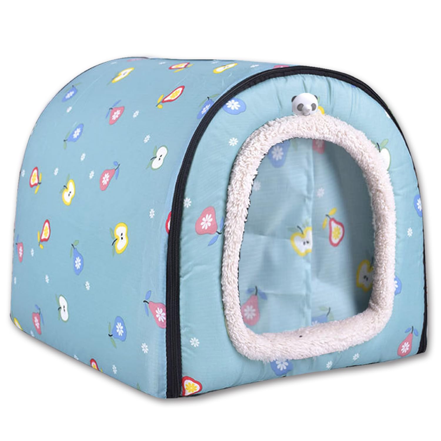 2-IN-1 Large Dog Bed House Waterproof Door Curtain,Calming Pet Cave Washable Warm Kennel Removable Luxury Pet Bed,Anti Anxiety Outdoor Igloo Cat House (E,3XL-105 * 80 * 75CM)