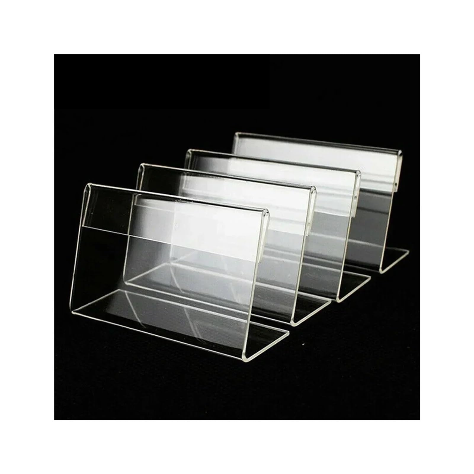 Hzomif 60pcs 1.57x3.93 inch Mini Clear Sign Display Holder Small Name Card Price Tag Label Holder