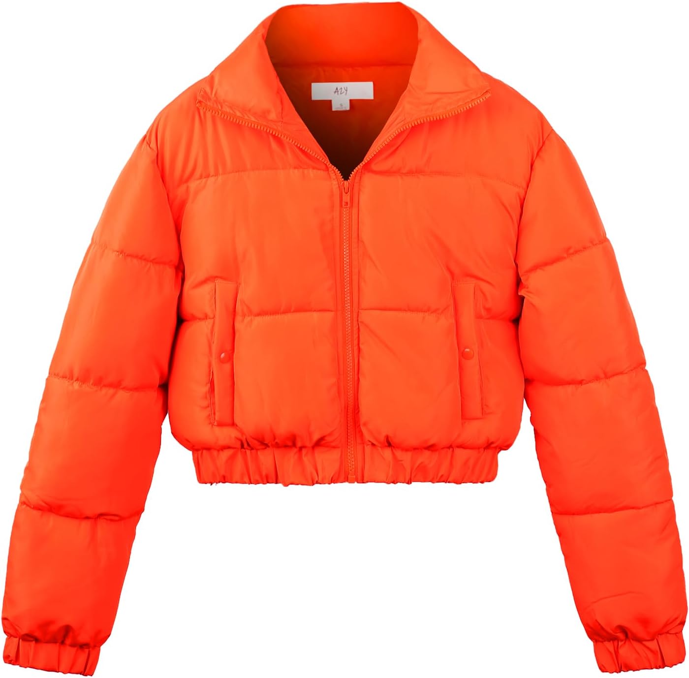 A2Y Women's Cropped Zipper Puffer Jacket