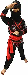 Fantasia Ninja Samurai Infantil Criança Capuz Espada