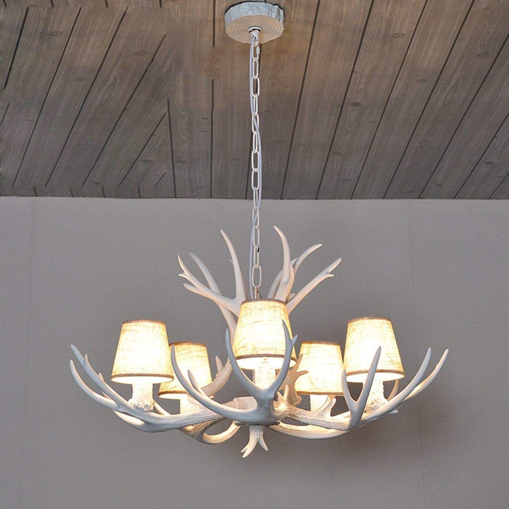 SYAXVOM Antler Chandelier American Country Retro Restaurant Bedroom Lamp European Creative Personality Living Room
