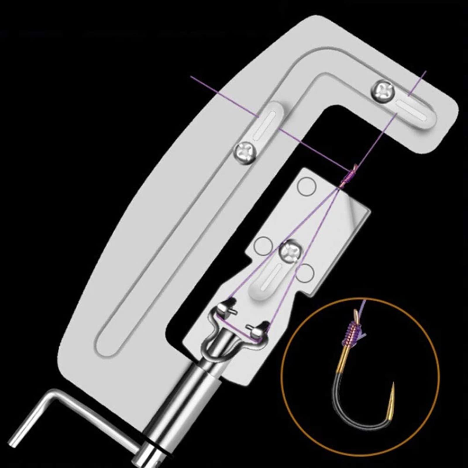 Wilgure Stainless Steel Fishing Hook Tool Fishing Hook Tyer Knot Machine Tying Device Fishing Line Tyer Knotting Tools
