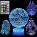 Produktbild SNOMYRS Star-Wars Geschenke 3D Lampe Spielzeug Nachtlicht mit 4 Stück Nachtlicht 16 Farbwechsel mit Fernbedienung oder TouchPerfekte Geschenke für Star Wars Fans