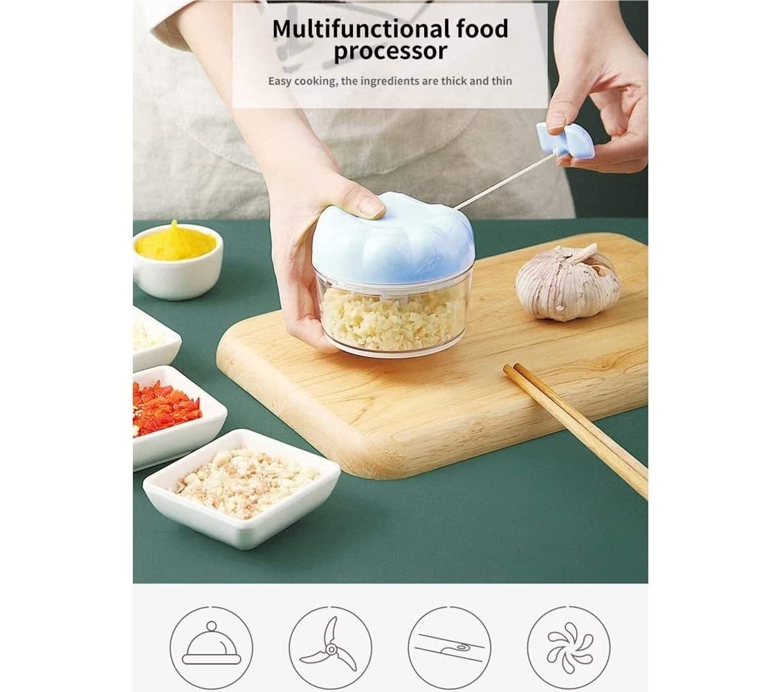 Wyciskarka do Czosnku, Imbiru Blender Ręczny Procesor Tłuczek Do Czosnku Kuchenna Maszyna Mielenia Praktyczny Pomocnik(Blue)