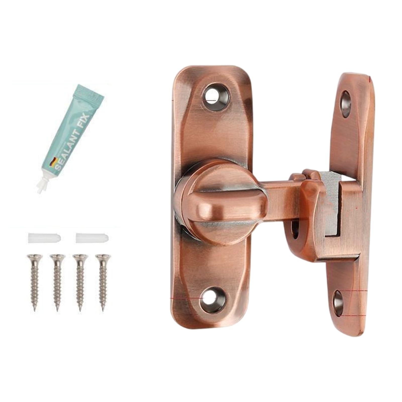 Shyyoulqe Bronze Zincs Alloy Flipping Door Locks 90/180 Degree Sliding Door Antitheft Barn Hardware Privacy Bolt