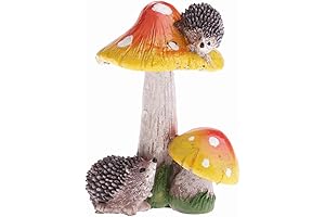 MUAMAX Hedgehog Figurine Mushroom Fairy Garden Accessories