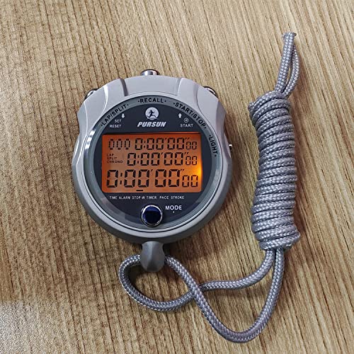 Rolilink Stopwatch,Metal Stop Watch For Sports With Backlight Memory Waterproof Stopwatches Timer For Sports And Competitions (100 Lap With Backlight) #TOP6