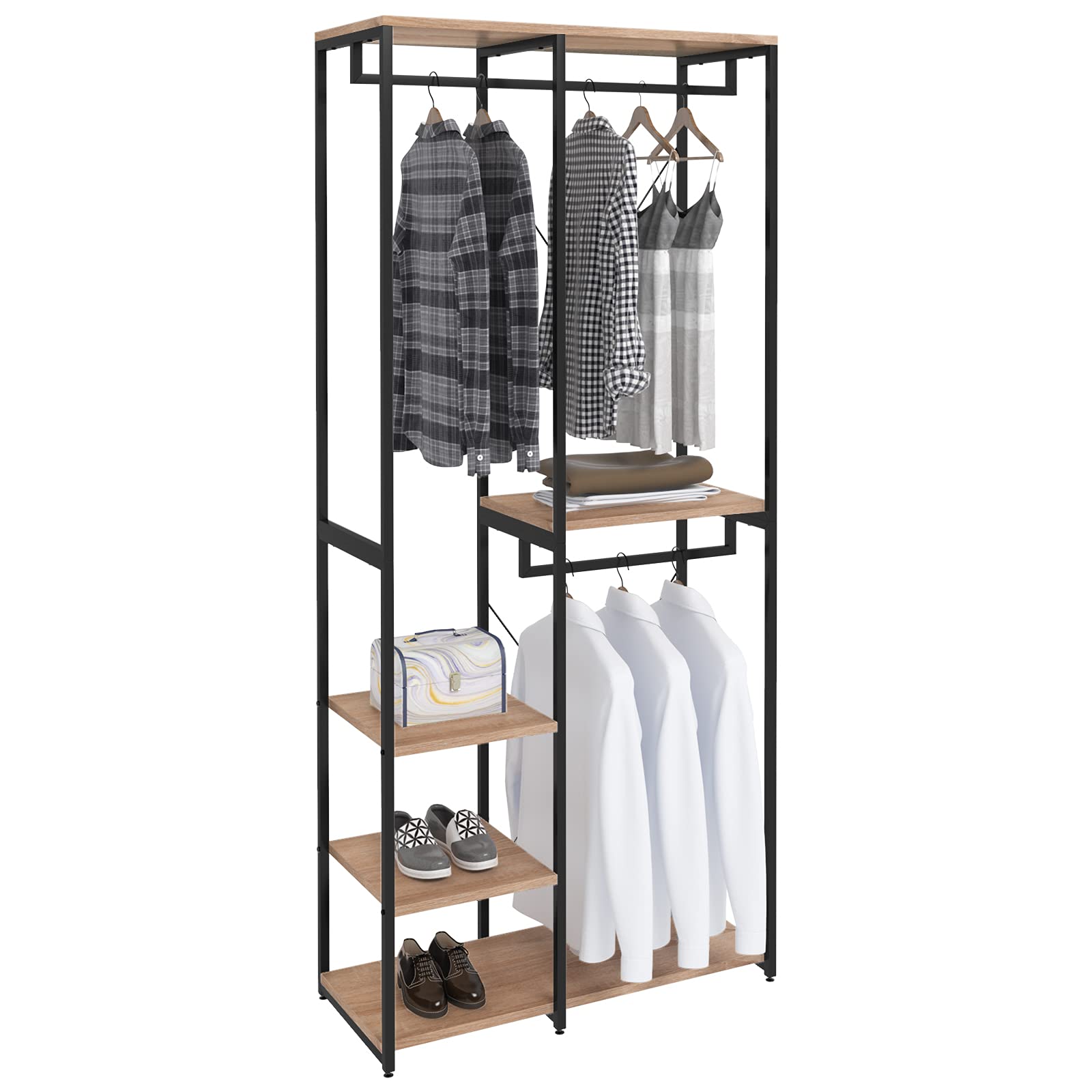 WOLTU Heavy Duty Clothes Rail, Sturdy Adjustable Garment Rack with 4