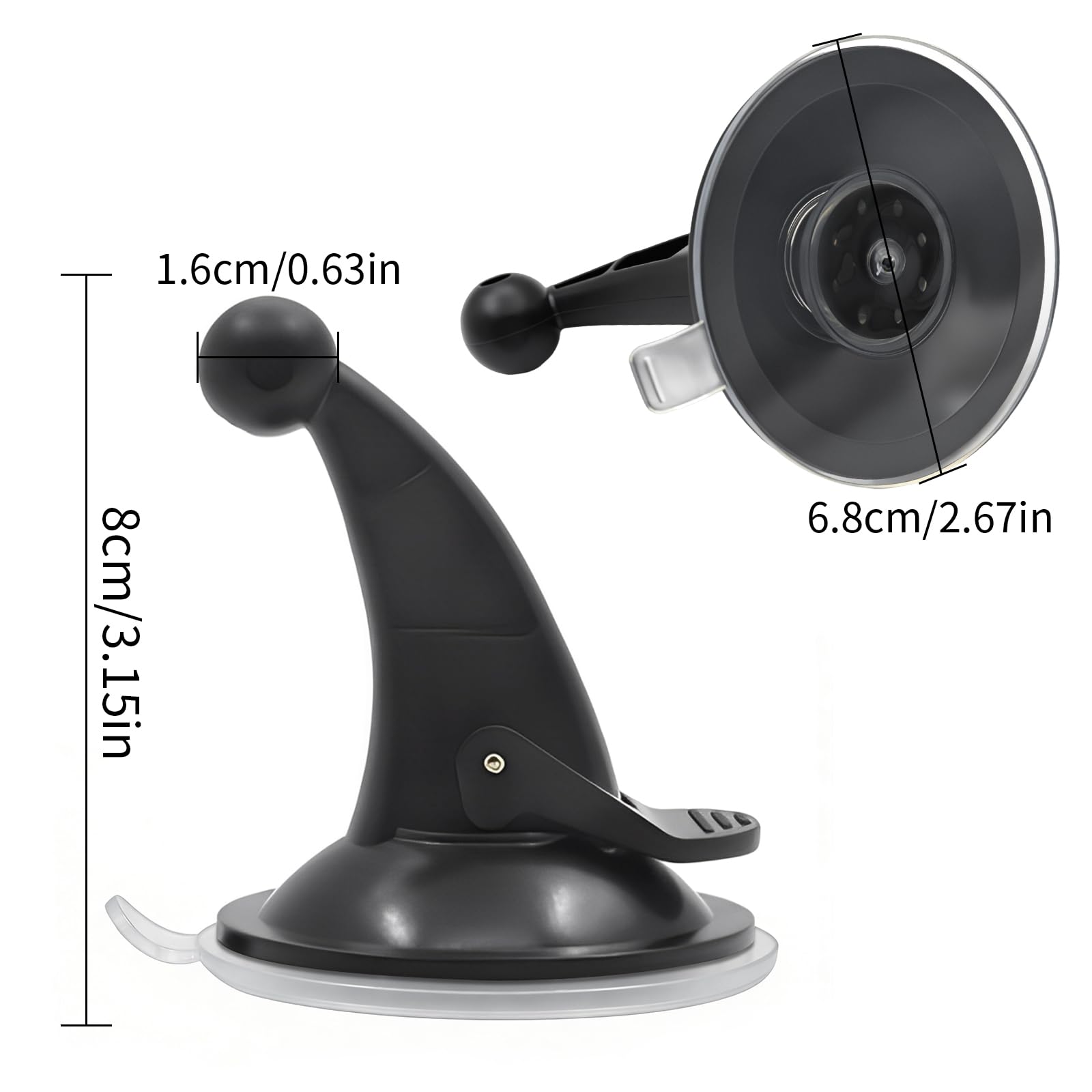 jose2015 2 ventosas de TPU de 17 mm, soporte de ventosa para parabrisas GPS, soporte GPS para Nuvi Drive Dezl RV GPS, color negro