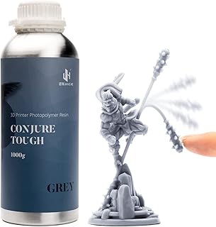 Chitu Systems Conjure Tough Resin 3D Printer Resin Non-Brittle and Durable,Highly Toughness Low Shrinkage 405nm UV-Curing Resin Standard Photopolymer Resin for DLP/LCD/mSLA 3D Printer (Grey, 1000g)
