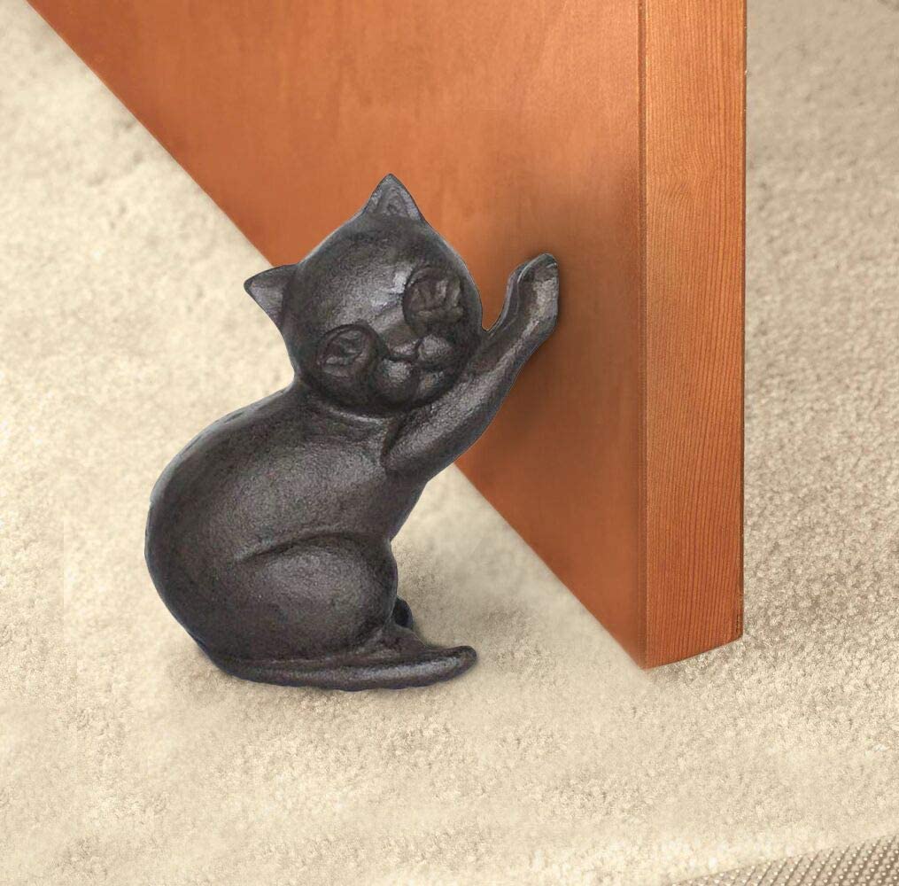 SportTent Cast Iron Door Stopper Decorative Dog Cat Mouse Doorstop (Cat)