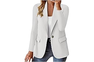 Women Summer Casual Fashion Blazer Jacket Open Front Long Sleeve Suit Work Office Coat