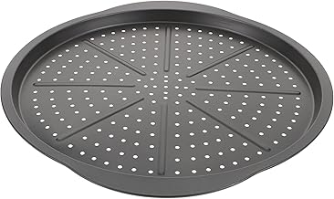 Luxshiny Bandeja de pizza de aço para pizza para forno, redondo, antiaderente, pizza, bolo de pizza (preta)