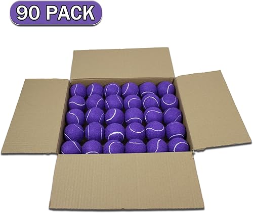 Miniatura 9 de Pelotas de tenis, paquete de 90 pelotas de entrenamiento de tenis, pelotas de práctica, pelotas de juego para perros y mascotas, aptas para pelotas