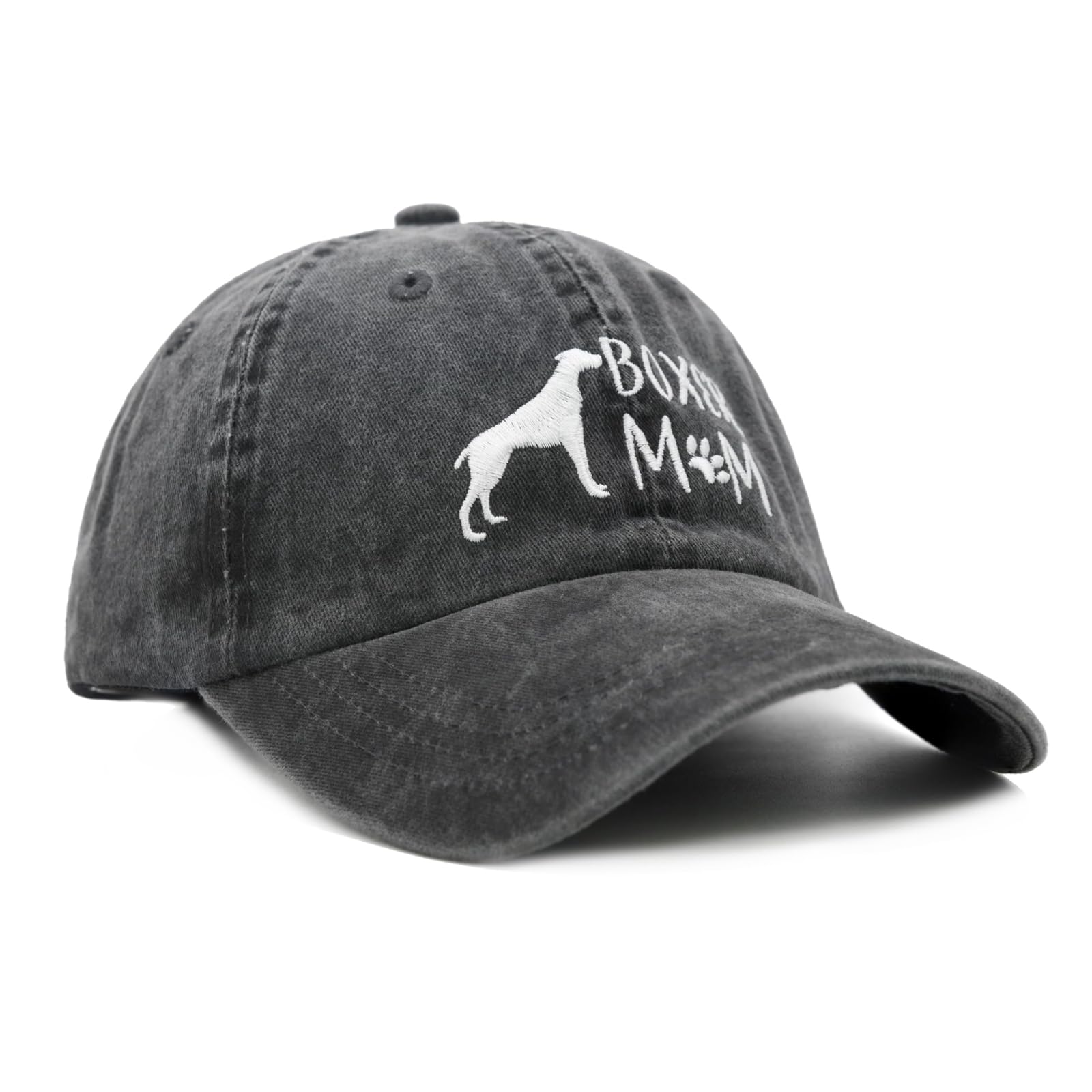 Gorras de béisbol vintage de algodón lavado liso vintage para mamá, Negro - 5