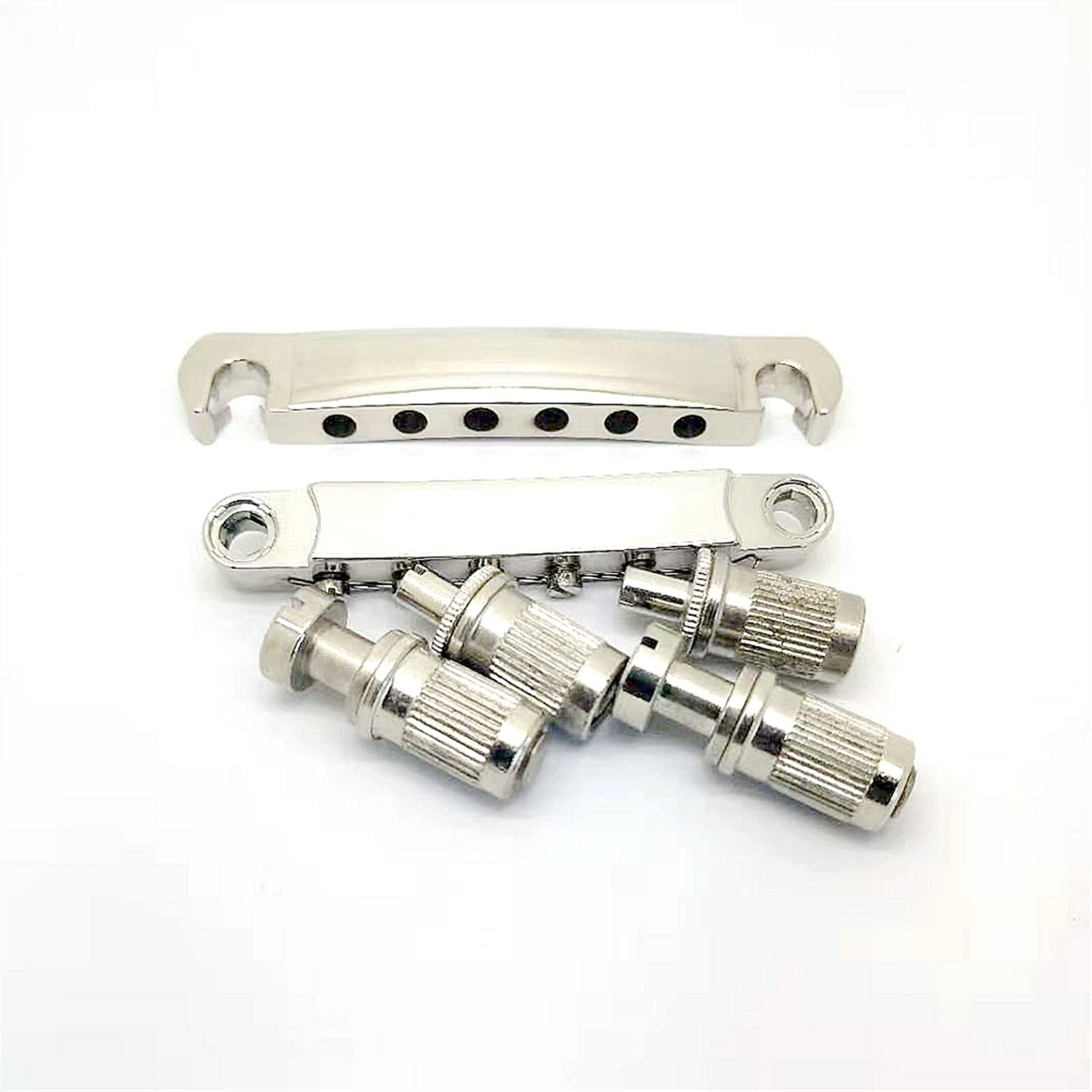 Accesorio repuesto puente Guitarra Eléctrica Tune-O- matic Puente Y Cordal Con Pernos Set Fit LP Guitar Reemplazo De Níquel