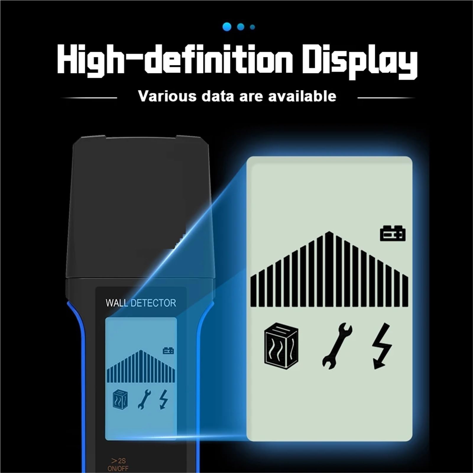 Detector de Pared, Detector de vigas de pared 3 en 1 con pantalla LCD: detecta metal, madera y cables. Incluye...