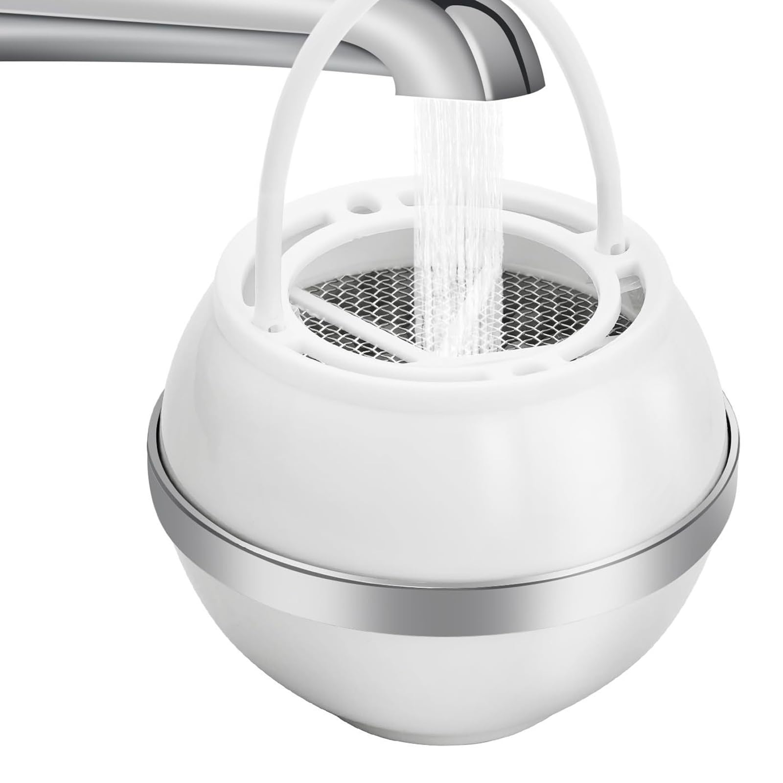 Tsophreniq White Portable Tub Drain Filter Hangs On Side Denial Assembly Needed Hair Screen Fast Bath Strainer