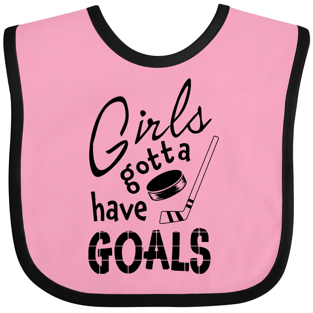 inktastic Girls Gotta Have Goals- Hockey Player Baby Bib
