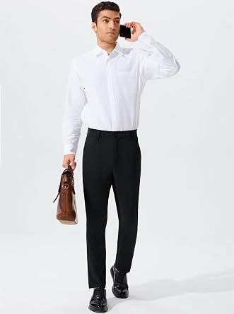 QPNGRP Men's Golf Pants 30/32/34 Inseam Lightweight Stretch Work Dress Pants