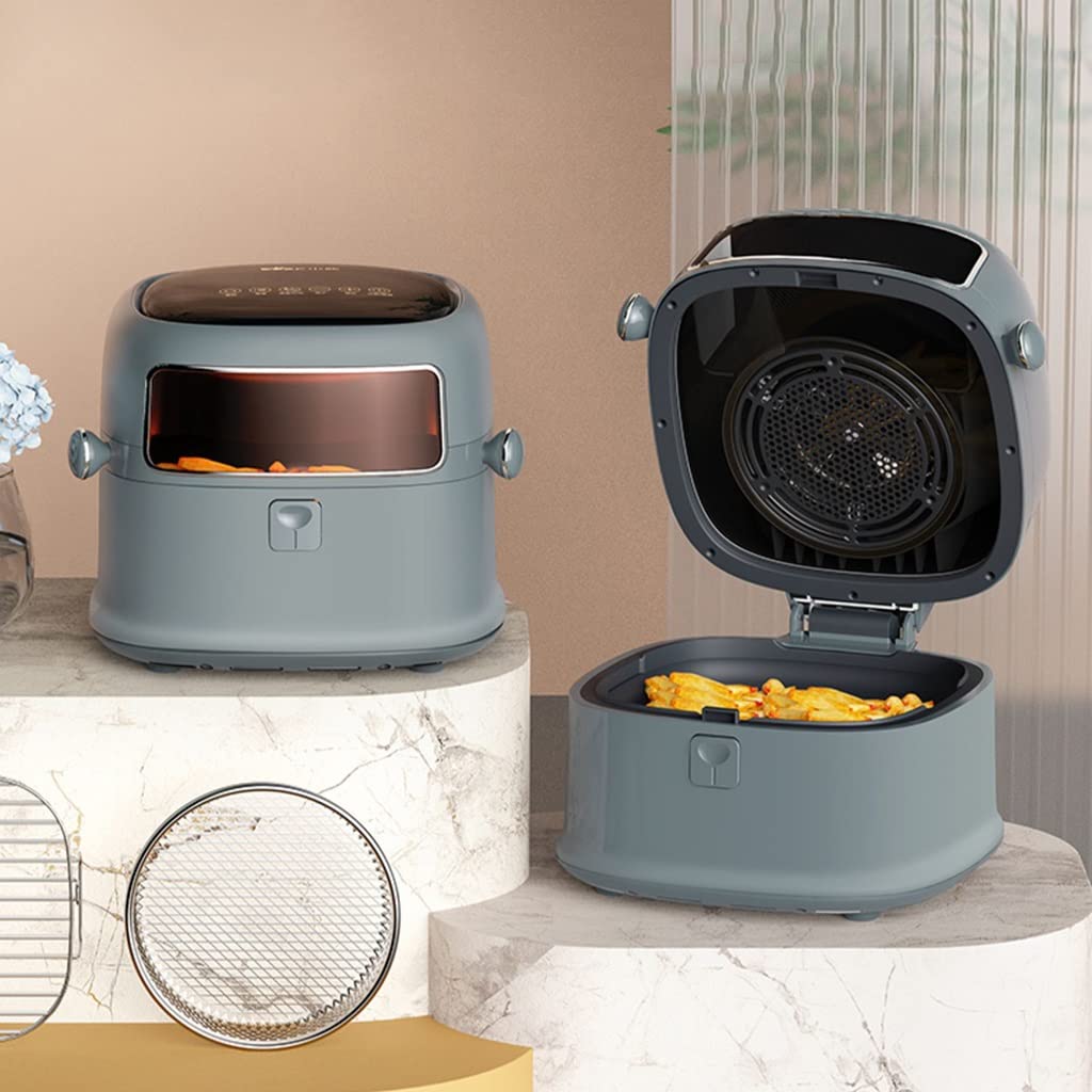Friggitrice Ad Aria Friggitrice Visiva Friggitrice Elettrica Ad Alta capacità Forno Friggitrice Multifunzione Tutto in Uno (Color : Grey, Size : 8L)