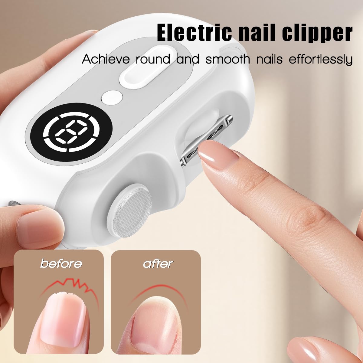 Elektrischer Nagelknipser für Senioren und Babys – 4-in-1, 2 Geschwindigkeiten, magnetische Abdeckung, Nagelreste, wiederaufladbar, sicherer elektrischer Fingernagelschneider für Kinder, Erwachsene