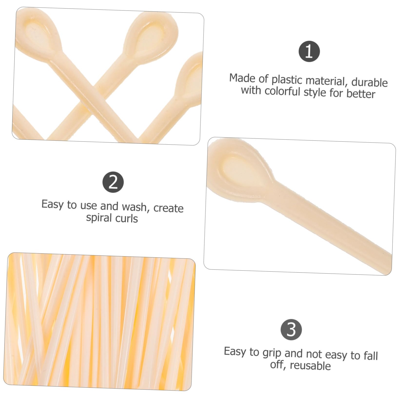 minkissy 2sets Plastic Hair Set Hair Roller Picks Perming Clips Hairdressing Tools for Women Easy to Use and Wash 2packs*2 Random Color