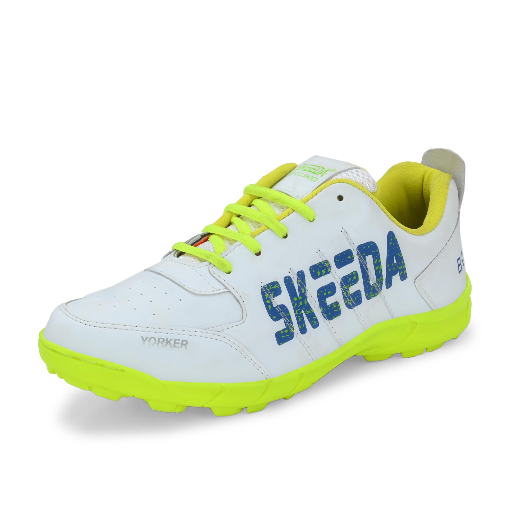 SKEEDA Yorker Cricket Shoes (Fluro Yellow/White) (UK 3)-picture-52