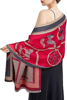 EXTREE Scarfs for Women Pashmina Silky Shawl Wrap for Evening Dressing Blanket Open Front Poncho Cape