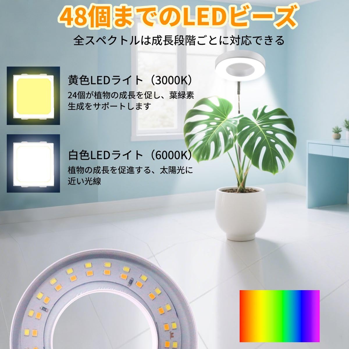 Amazon.co.jp: winova 植物育成ライト LEDスタンド 高さ調整可 USB給電