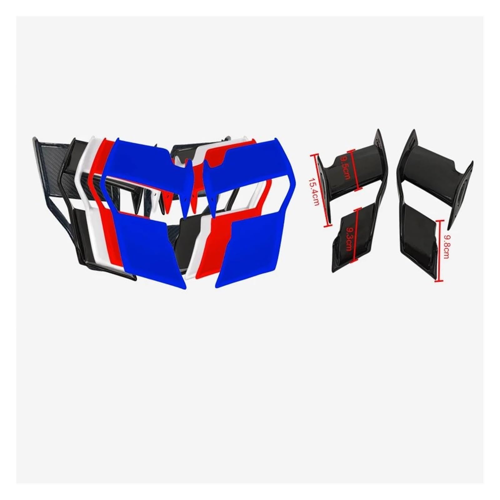 Moto latéral carénage aileron Kit De Carénage Aileron Latéral Aérodynamique pour Moto, Aile Fixe, pour BMW S1000R S 1000R M1000R 2021 2022 2023 2024(Black)