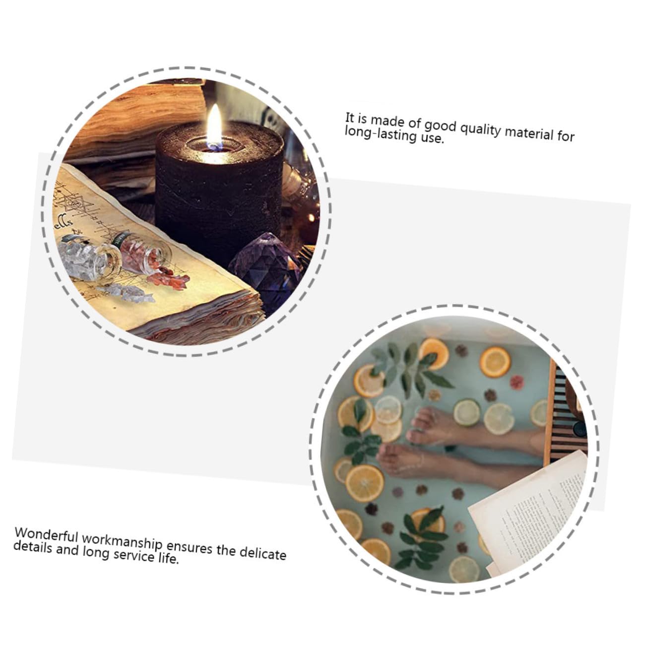 ERINGOGO Velas De Aromaterapia Kit De Iniciación Para Brujas Flores Secas Para Baño Relajante