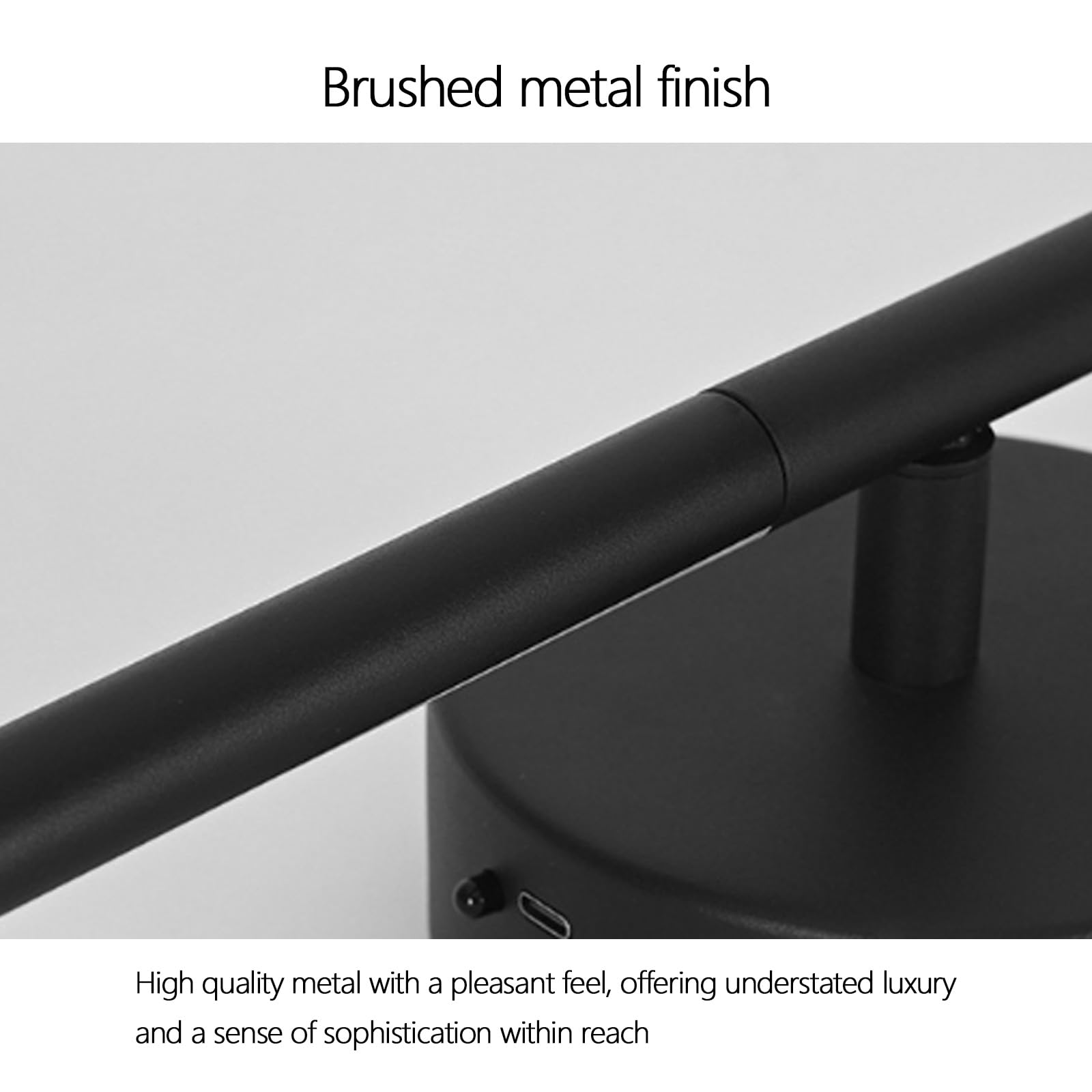 LED Innen Wandleuchte mit Fernbedienung Dimmbar Wandlampe USB Aufladbar Magnetisch Wandbeleuchtung mit Touch Control Schalter Eisen Aluminium für Wohnzimmer Schlafzimmer (80cm,Schwarz)